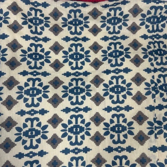 Sheryl Crow Womens Embellished Bohemian Beaded‎ Jacket M Blue Red Geometric Boho - Picture 5 of 11